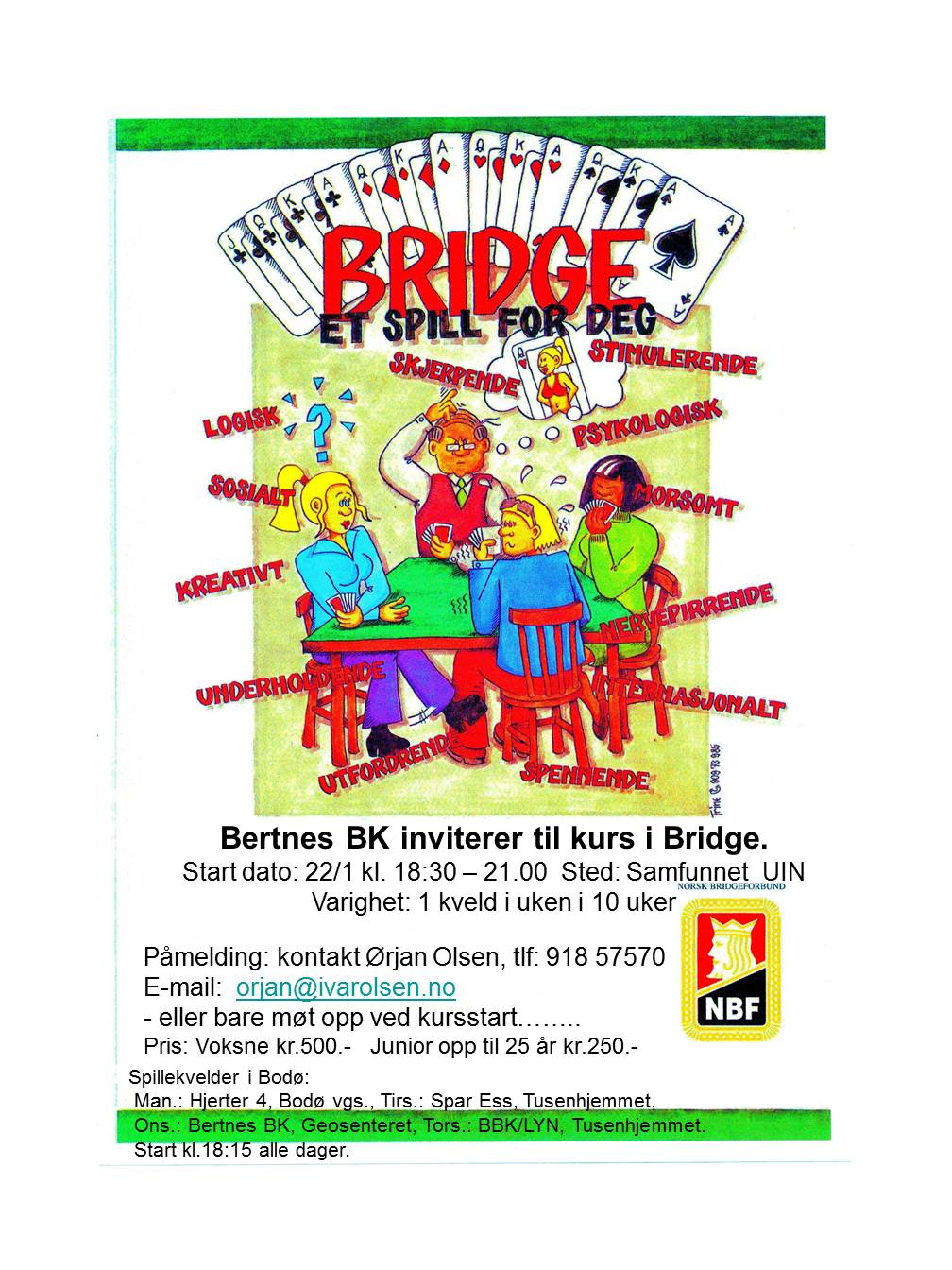 Bridgekurs på Universitetet i Nordland